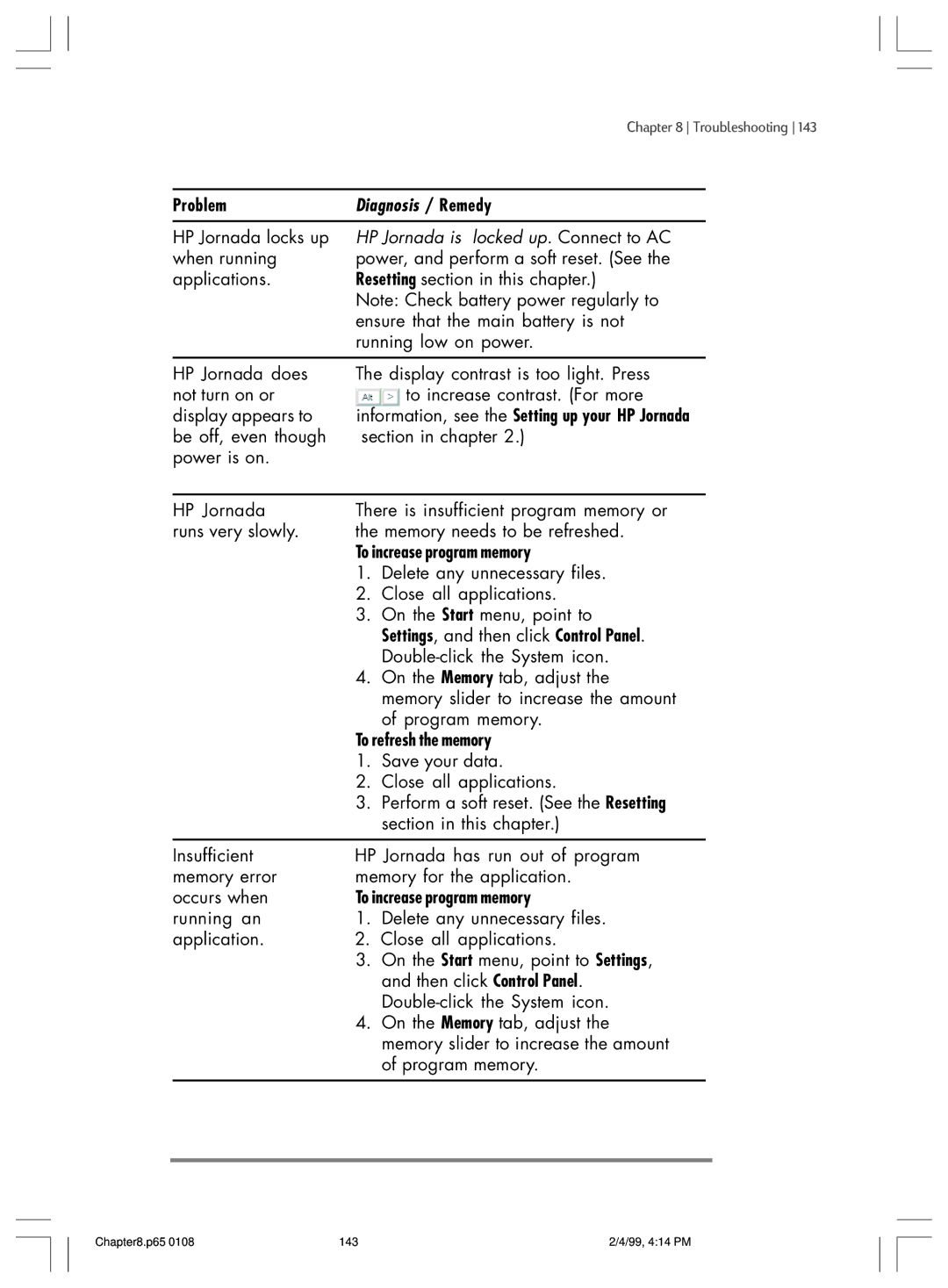 HP 820 manual Diagnosis / Remedy 