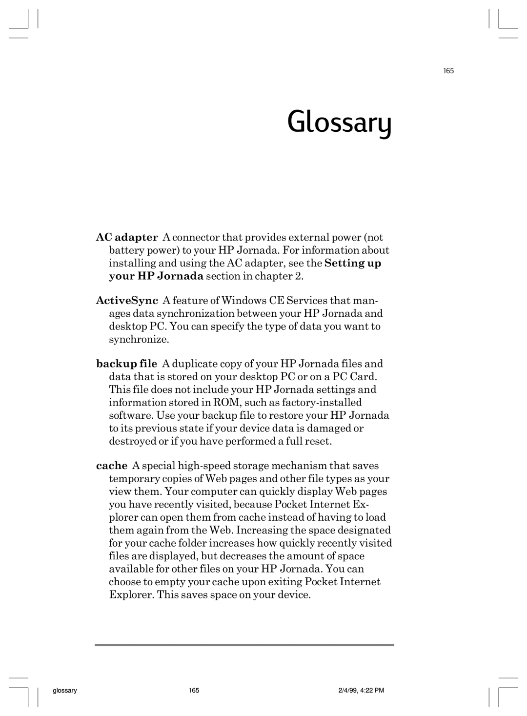 HP 820 manual Glossary 