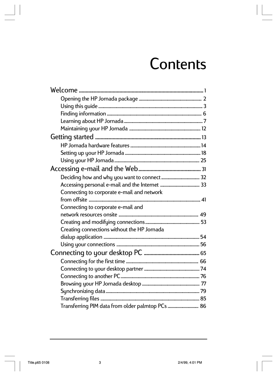 HP 820 manual Contents 