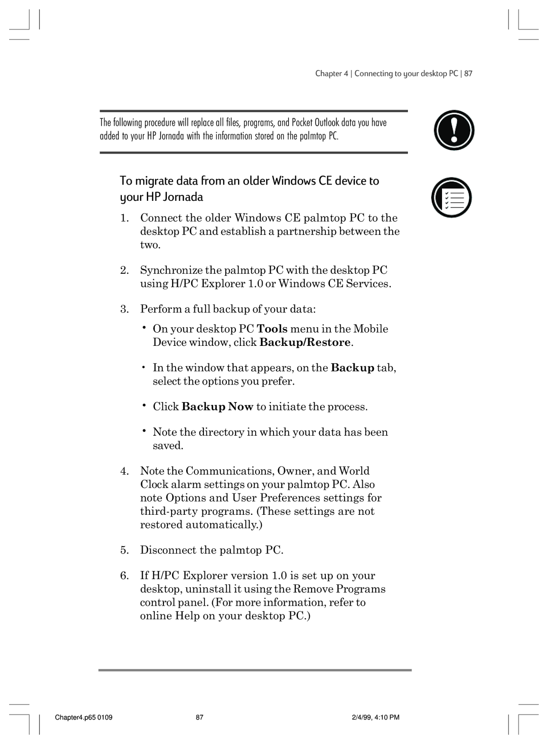 HP 820 manual Connecting to your desktop PC 