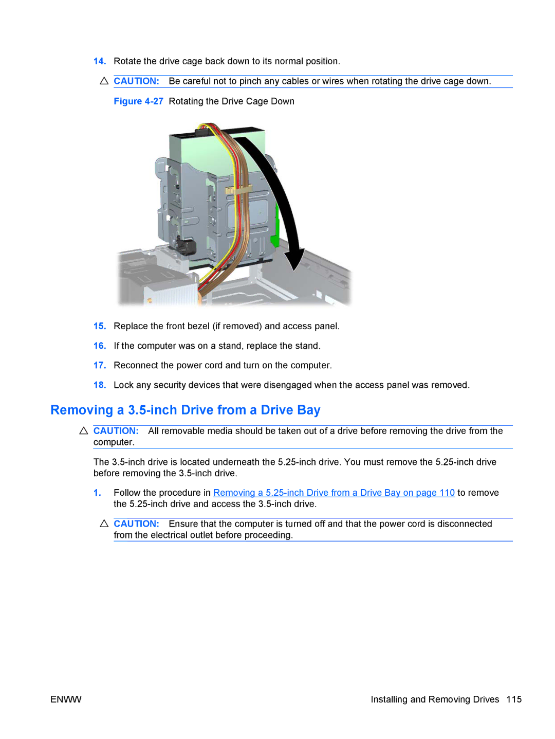 HP QN090AW, 8200 QX285USABA, XZ779UA, SP913UC, B2B13UT manual Removing a 3.5-inch Drive from a Drive Bay 