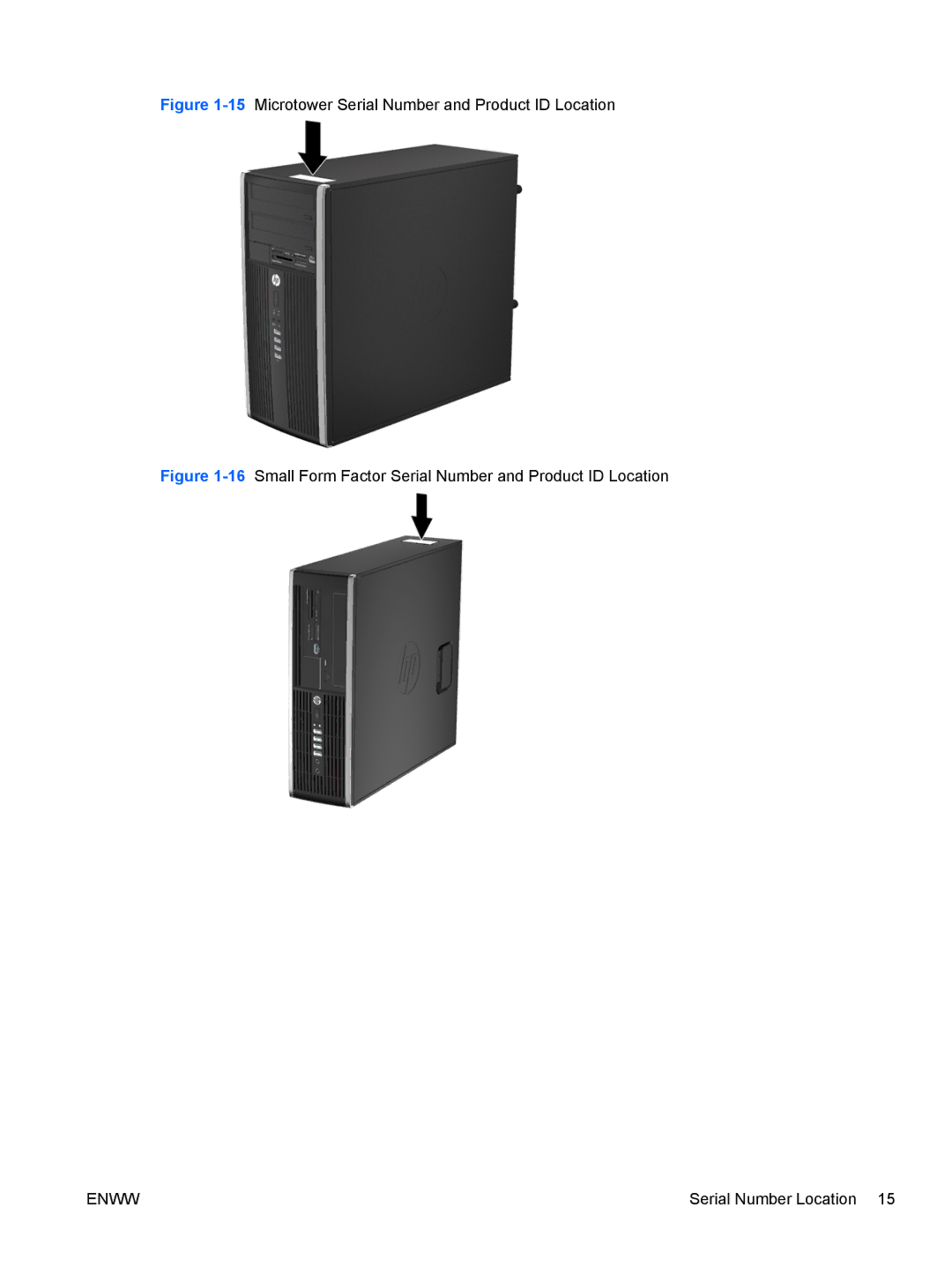 HP QN090AW, 8200 QX285USABA, XZ779UA, SP913UC, B2B13UT manual 15Microtower Serial Number and Product ID Location 