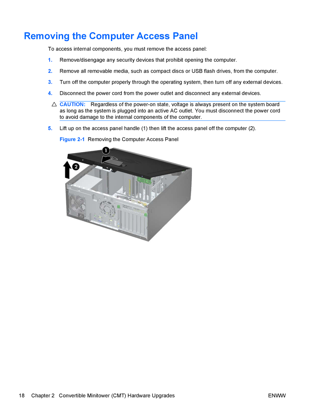 HP XZ779UA, 8200 QX285USABA, SP913UC, QN090AW, B2B13UT manual Removing the Computer Access Panel 