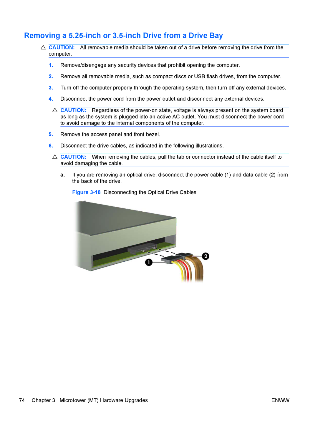 HP SP913UC, 8200 QX285USABA, XZ779UA, QN090AW, B2B13UT manual Removing a 5.25-inch or 3.5-inch Drive from a Drive Bay 