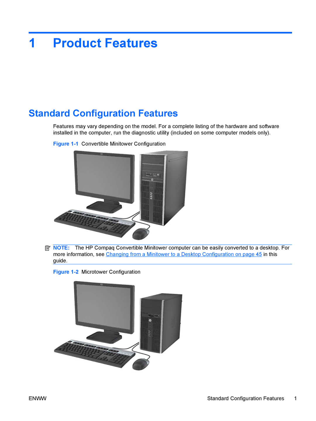 HP B2B13UT, 8200 QX285USABA, XZ779UA, SP913UC, QN090AW manual Product Features, Standard Configuration Features 