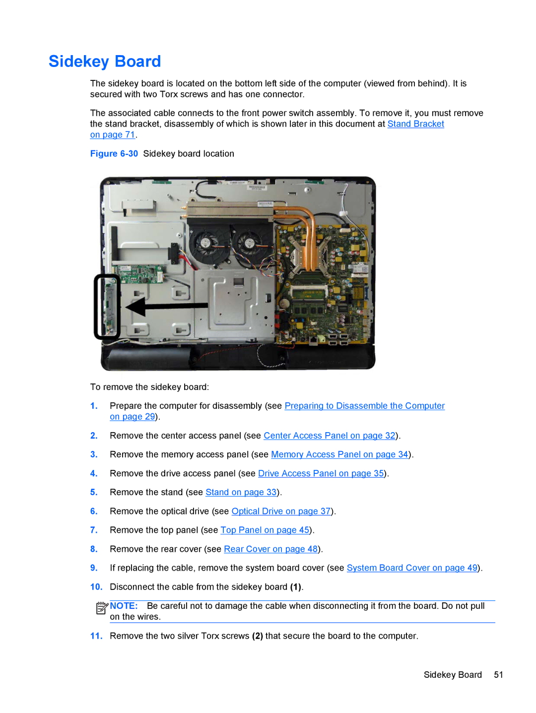 HP 8200 SM774UP manual Sidekey Board 