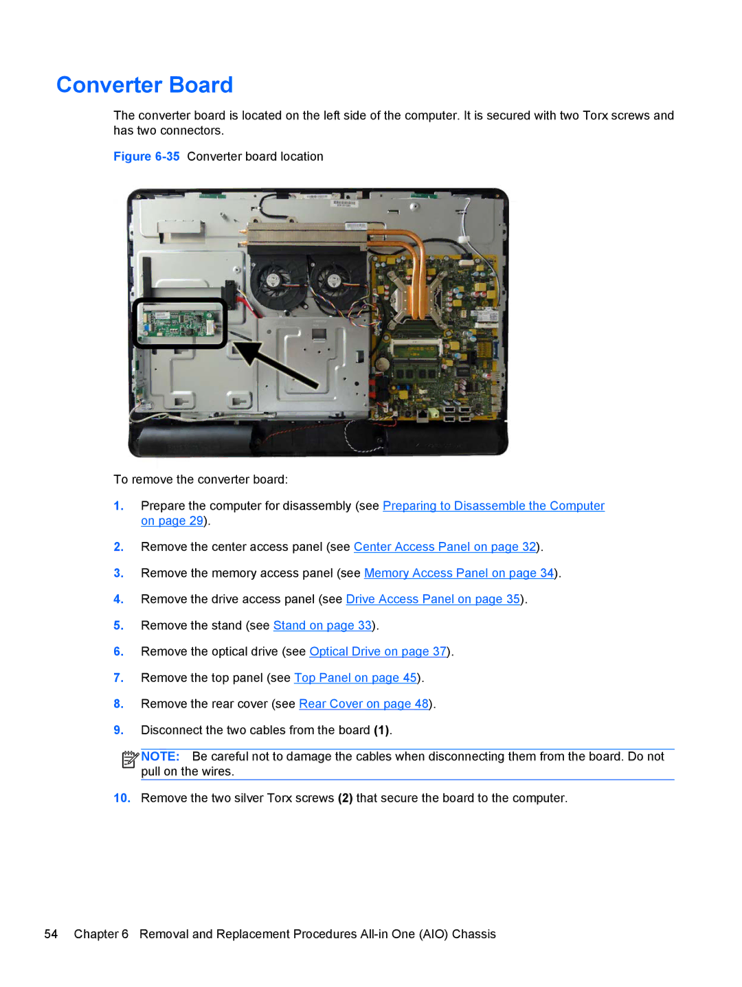 HP 8200 SM774UP manual Converter Board 