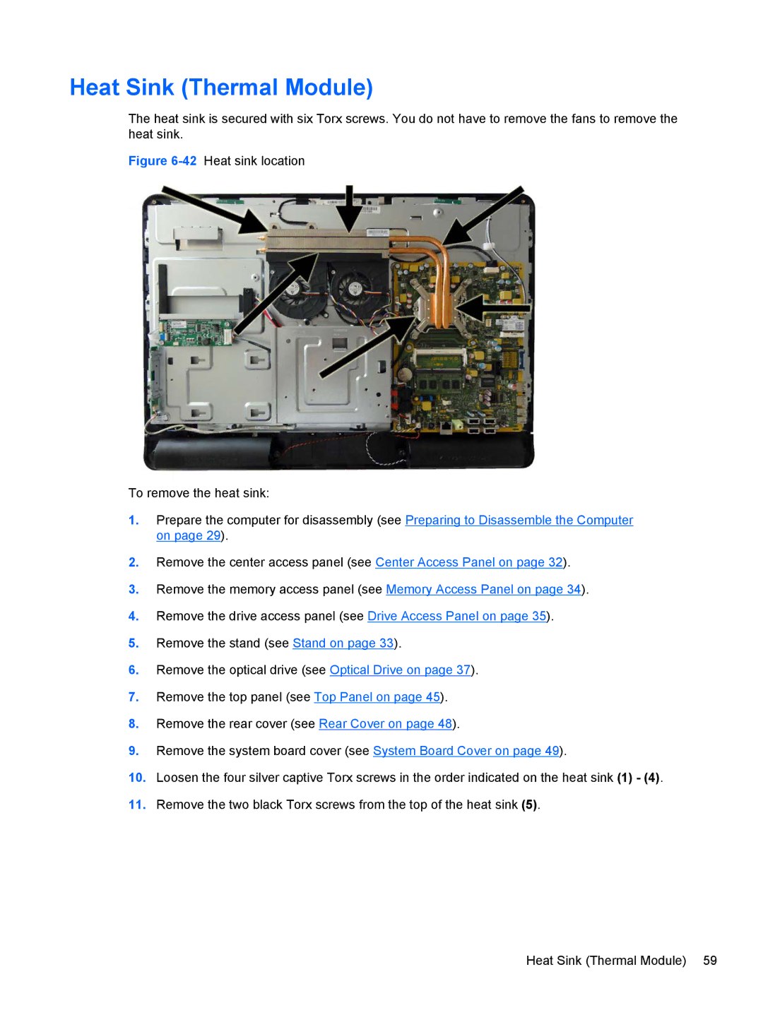 HP 8200 SM774UP manual Heat Sink Thermal Module 