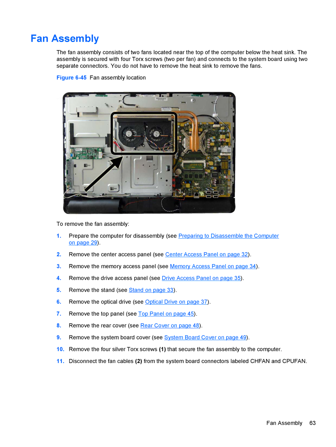 HP 8200 SM774UP manual Fan Assembly 