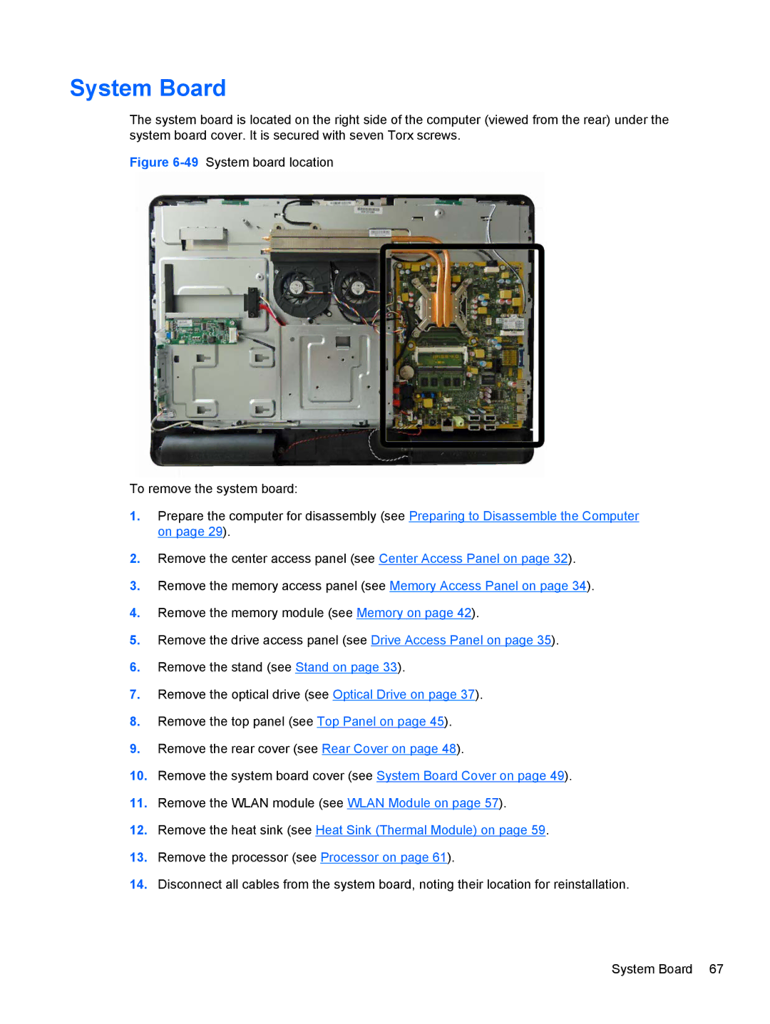 HP 8200 SM774UP manual System Board 