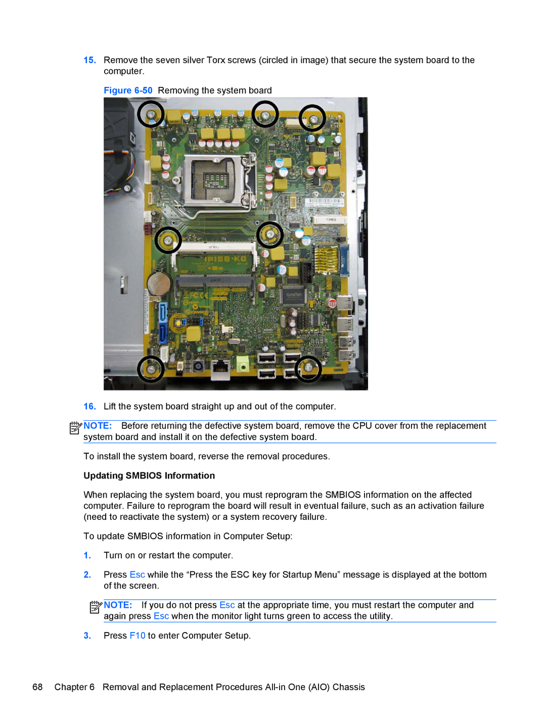 HP 8200 SM774UP manual Updating Smbios Information 