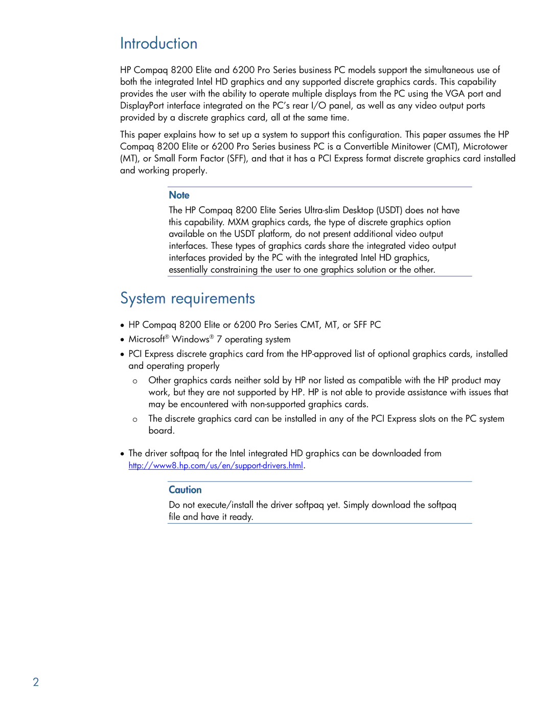 HP 8200 tower manual Introduction, System requirements 