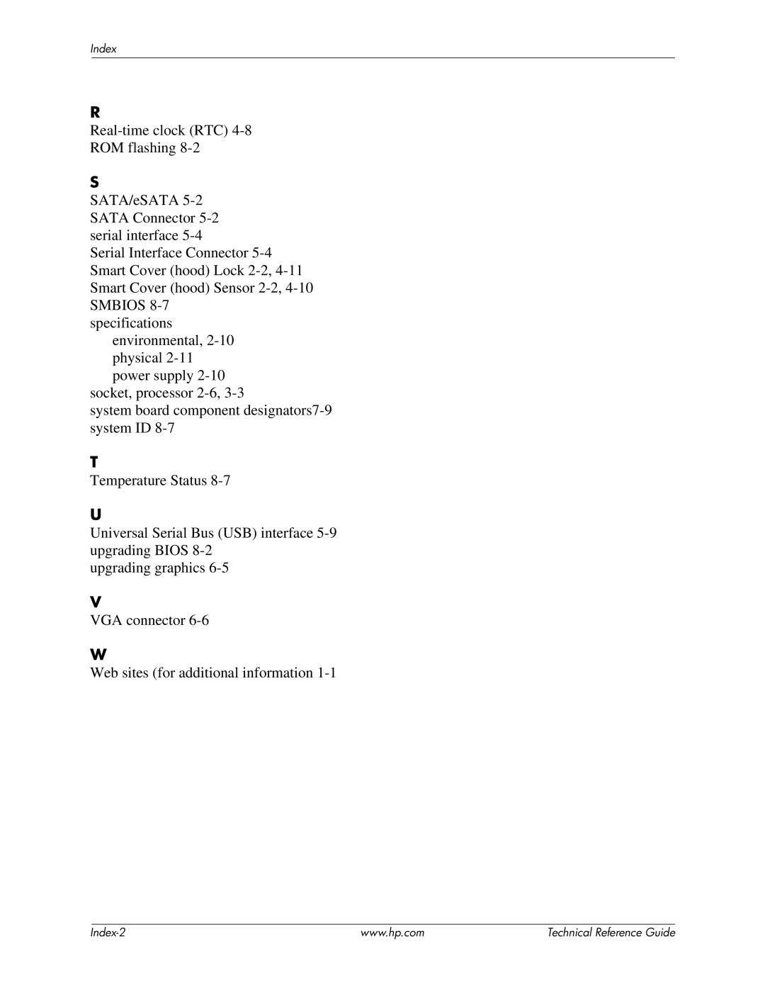 HP 8200 tower manual Index 