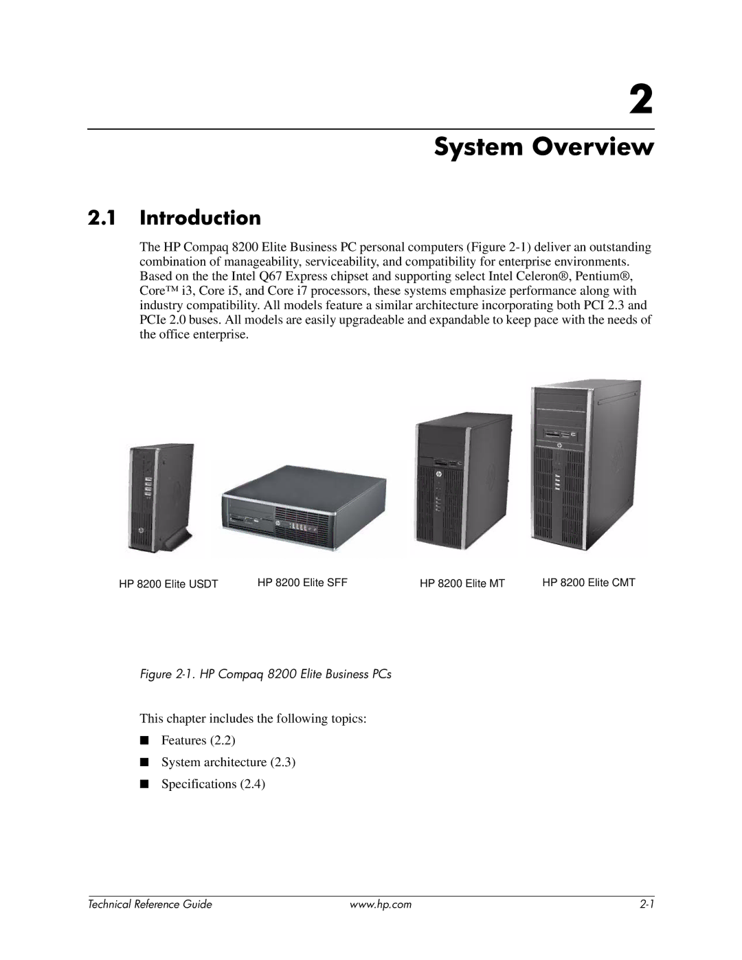 HP 8200 tower manual System Overview, Introduction 