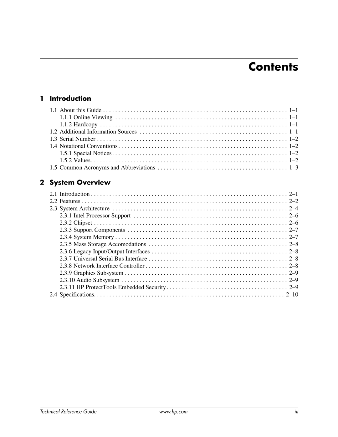 HP 8200 tower manual Contents 