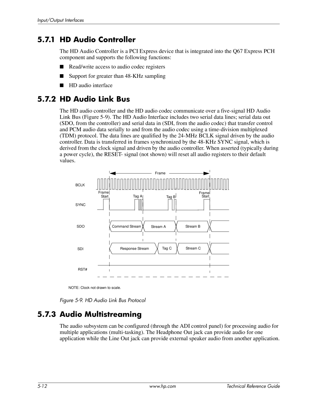 HP 8200 tower manual HD Audio Controller, HD Audio Link Bus, Audio Multistreaming 