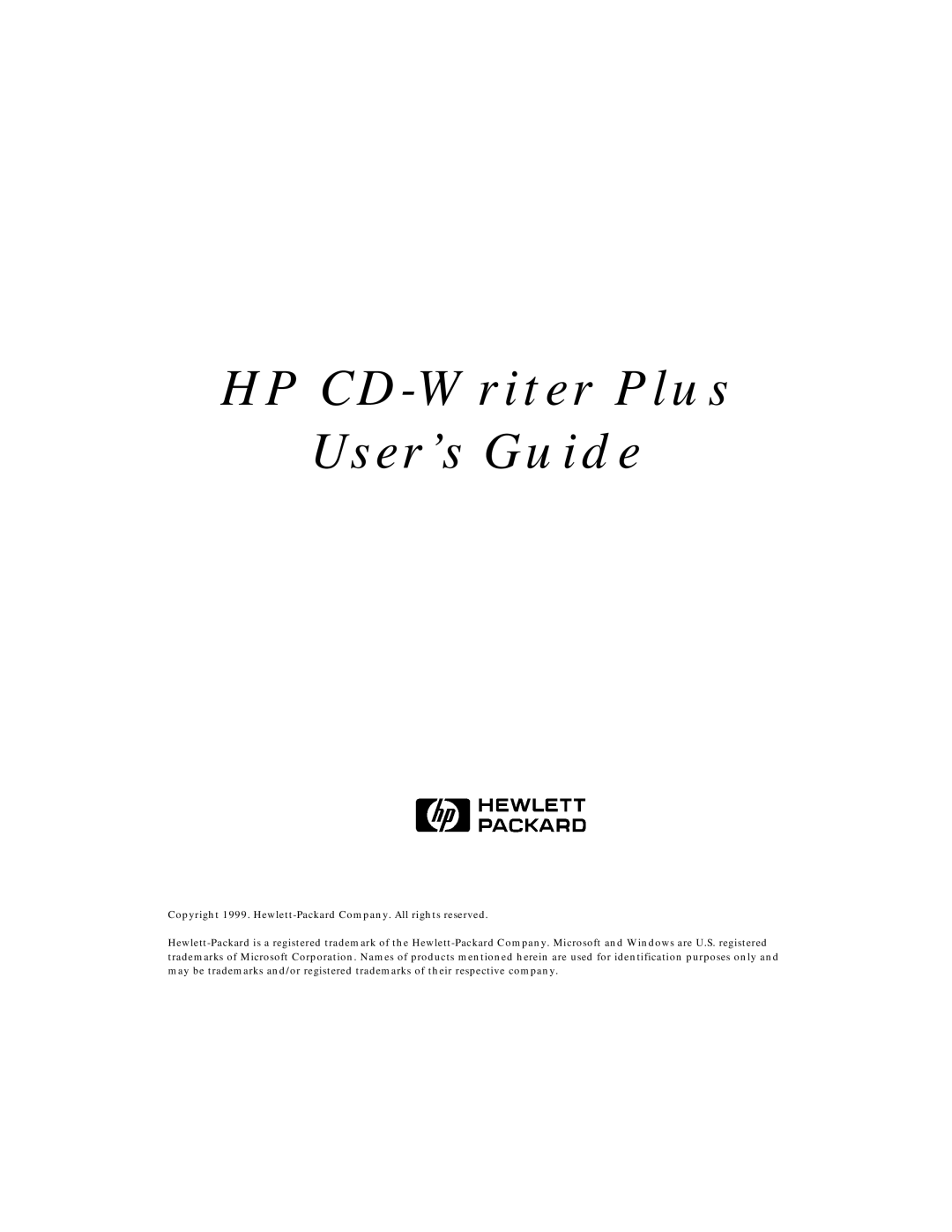 HP 8200E, 8210E manual HP CD-Writer Plus User’s Guide 