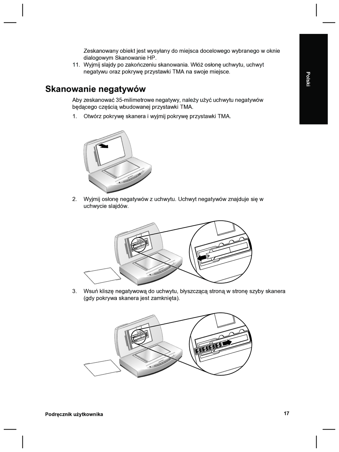 HP 8270 manual Skanowanie negatywów 