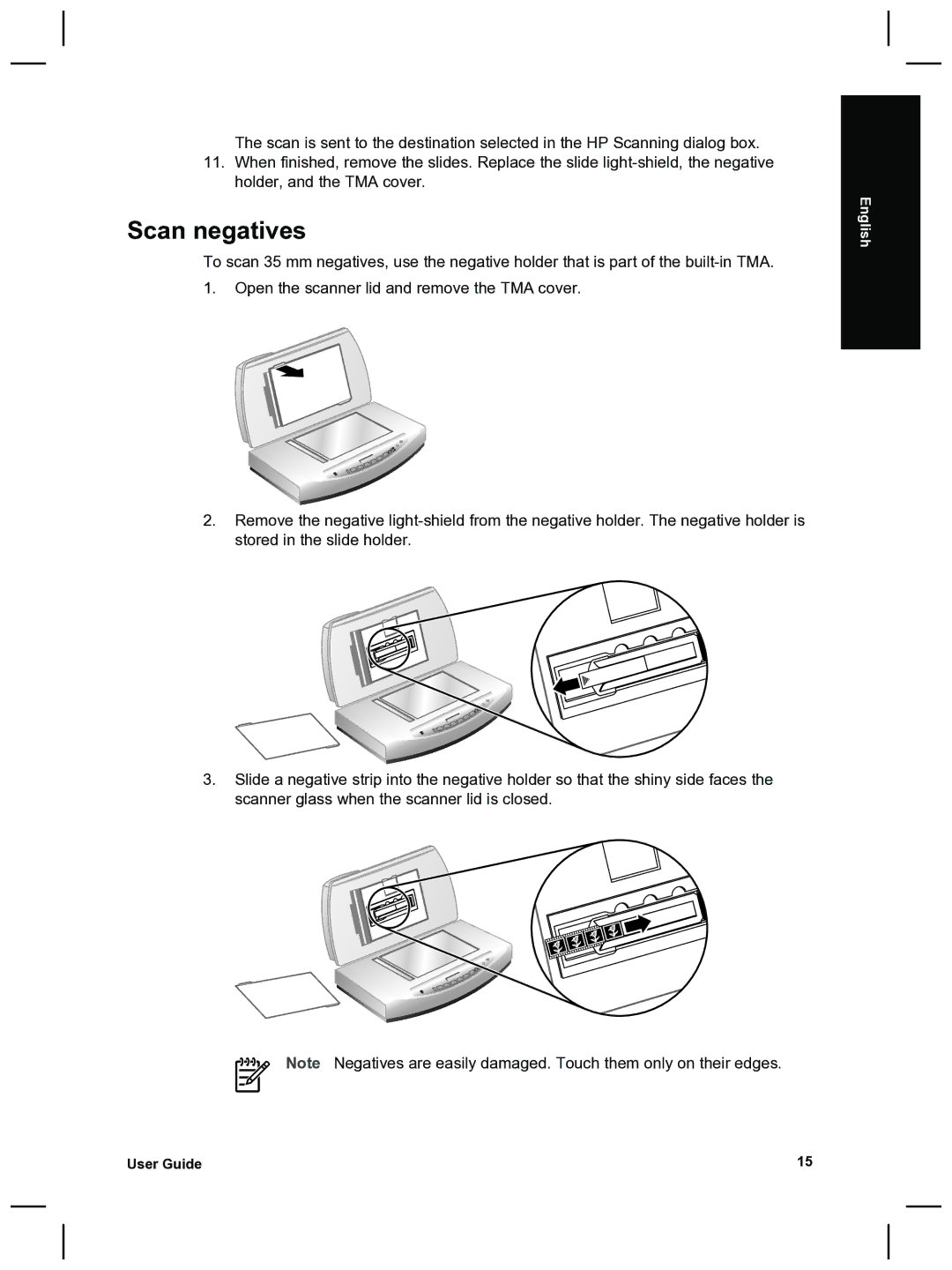 HP 8270 manual Scan negatives 