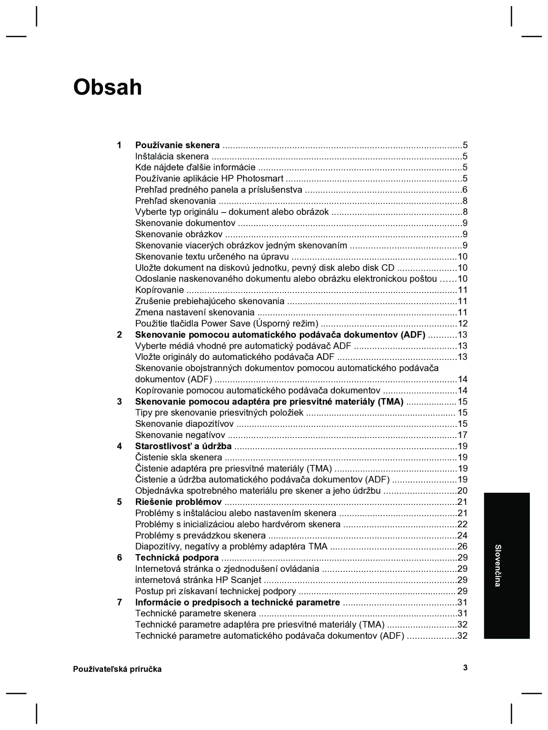 HP 8270 Skenovanie pomocou automatického podávača dokumentov ADF, Skenovanie pomocou adaptéra pre priesvitné materiály TMA 