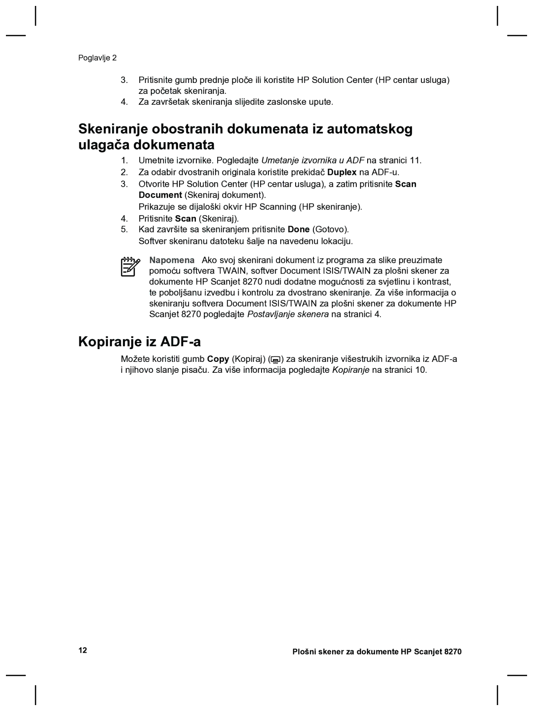 HP 8270 manual Kopiranje iz ADF-a 