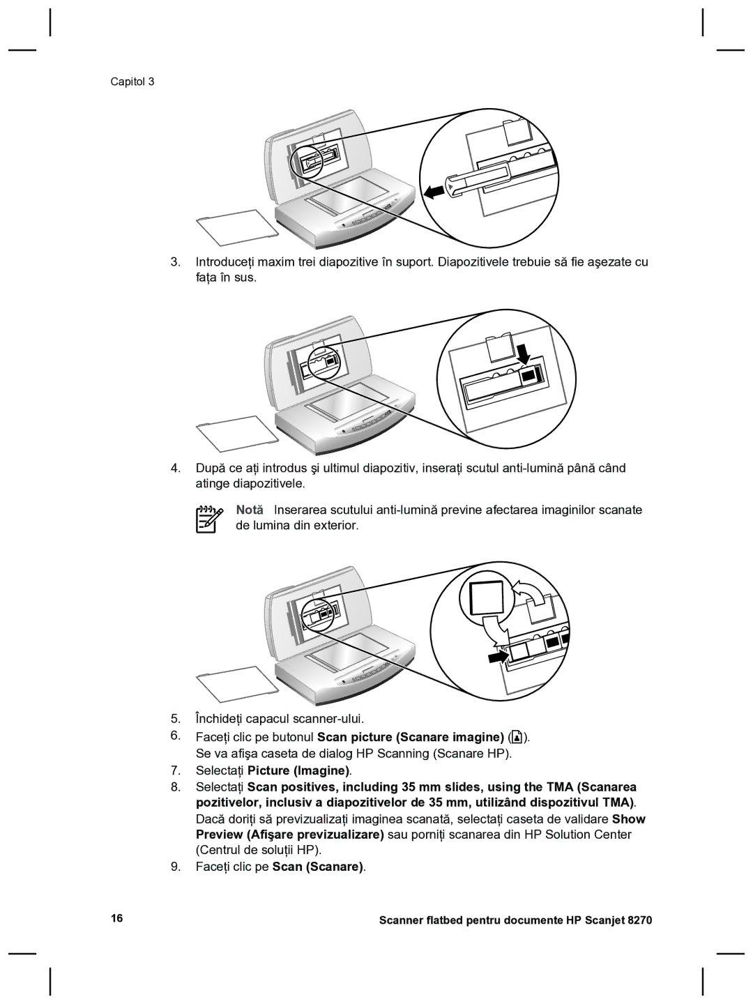 HP 8270 manual Faceţi clic pe Scan Scanare 