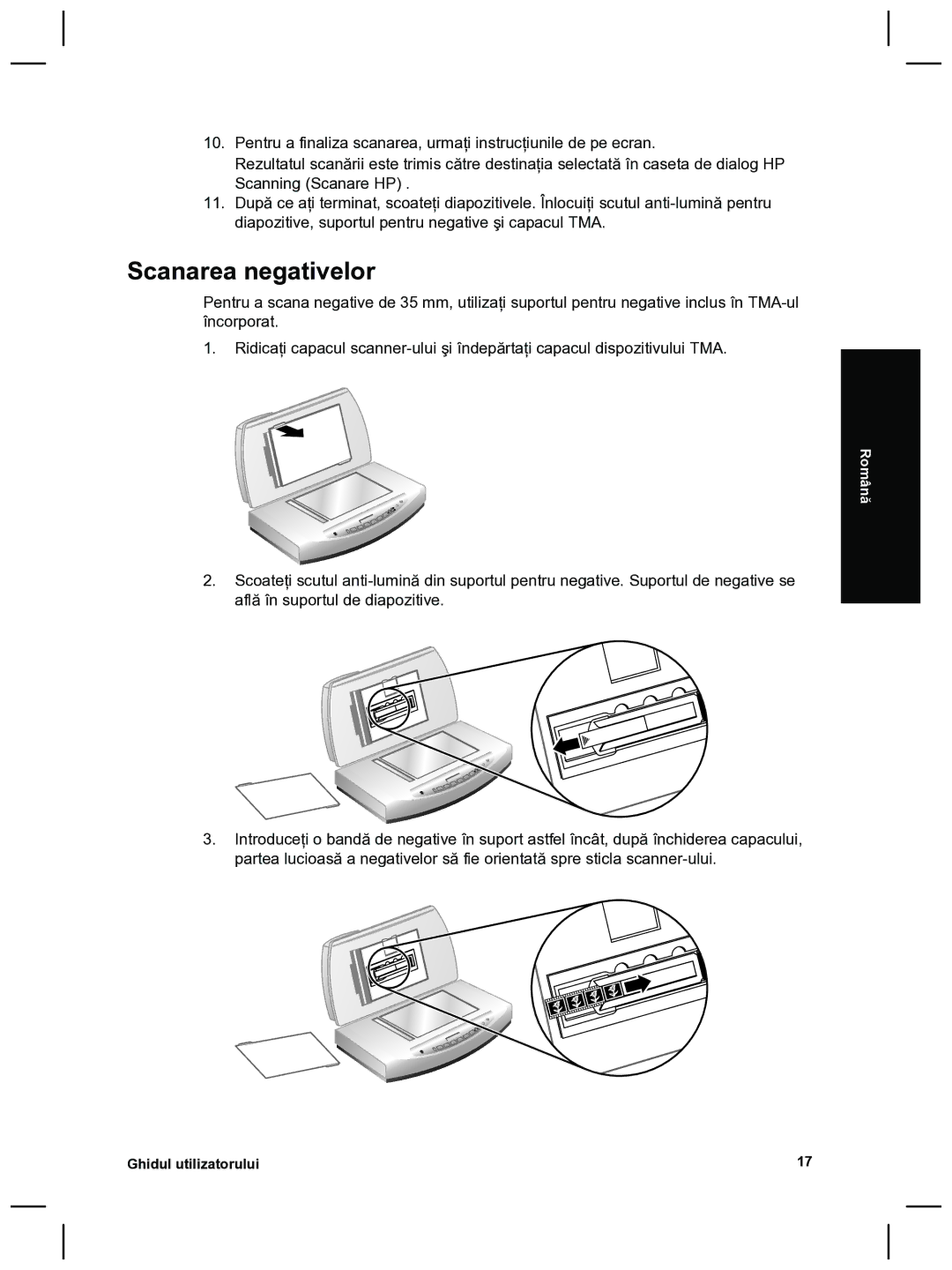 HP 8270 manual Scanarea negativelor 