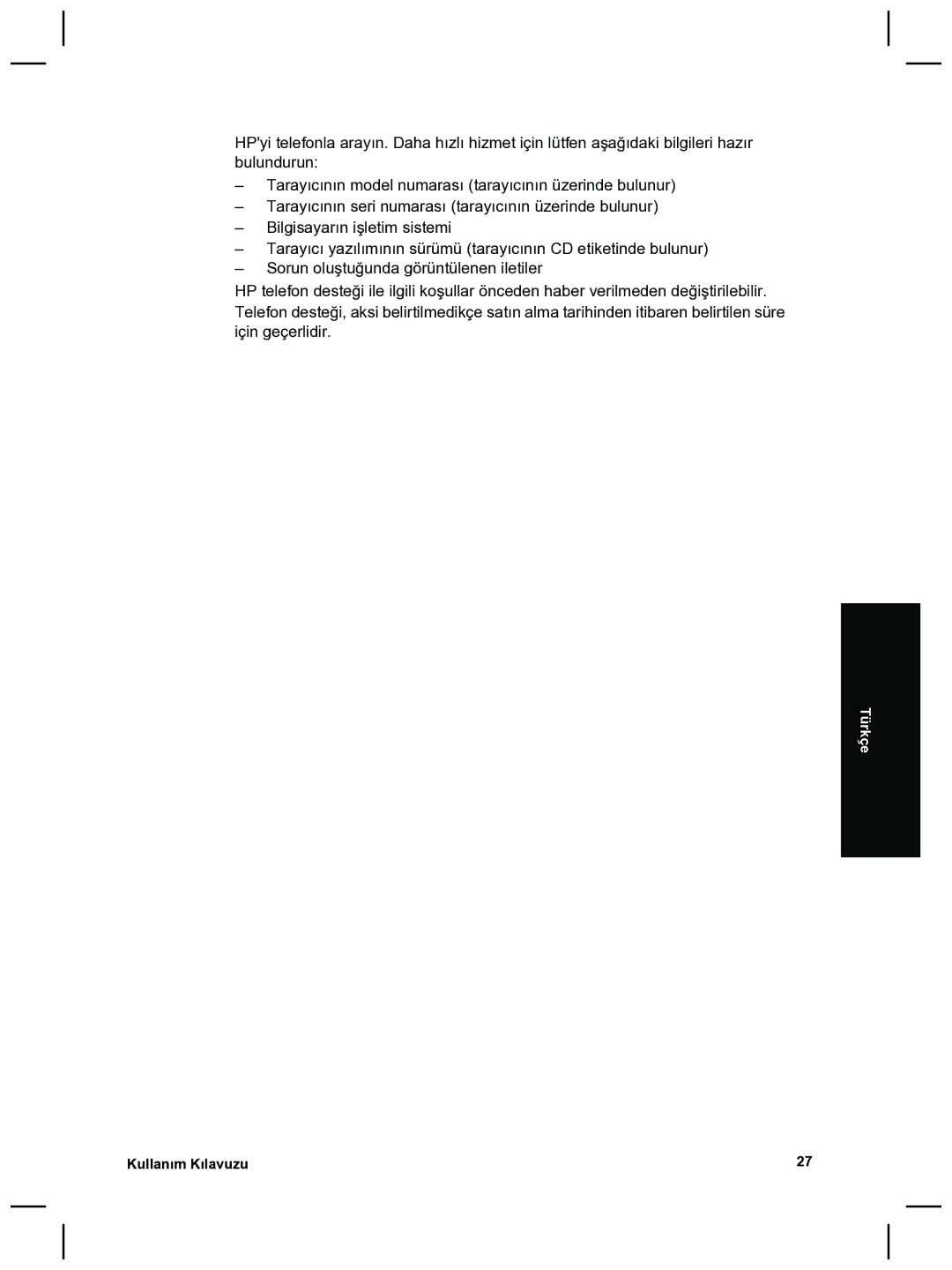 HP 8270 manual Türkçe 