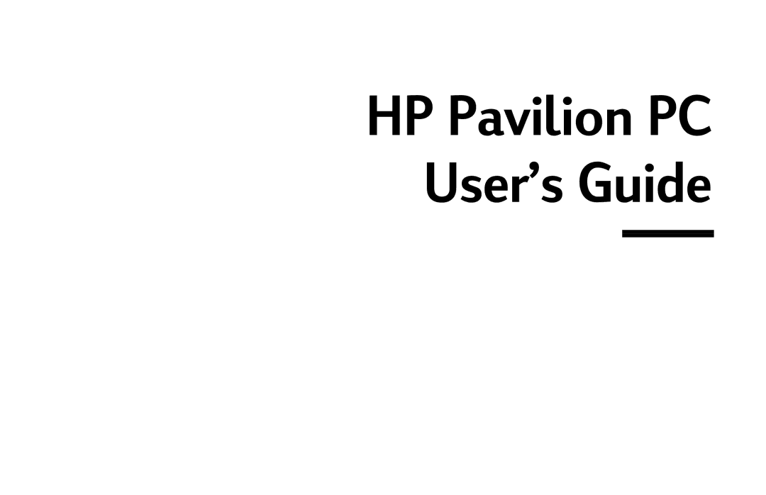 HP 8290 (US/CAN) manual HP Pavilion PC User’s Guide 