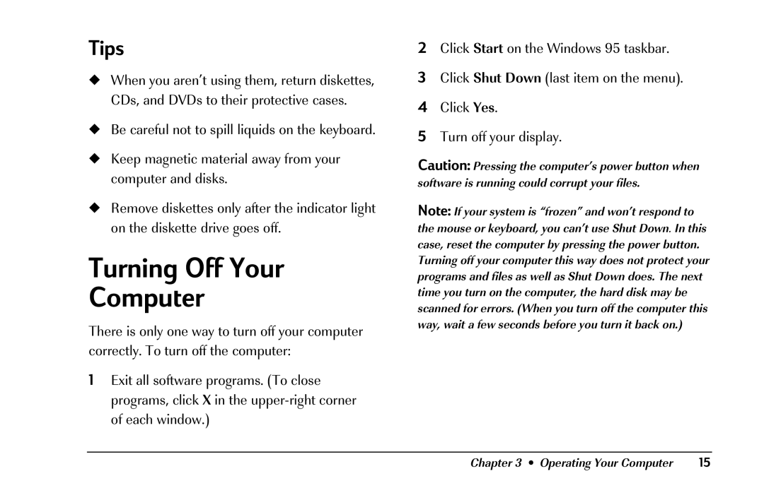 HP 8290 (US/CAN) manual Turning Off Your Computer, Tips 