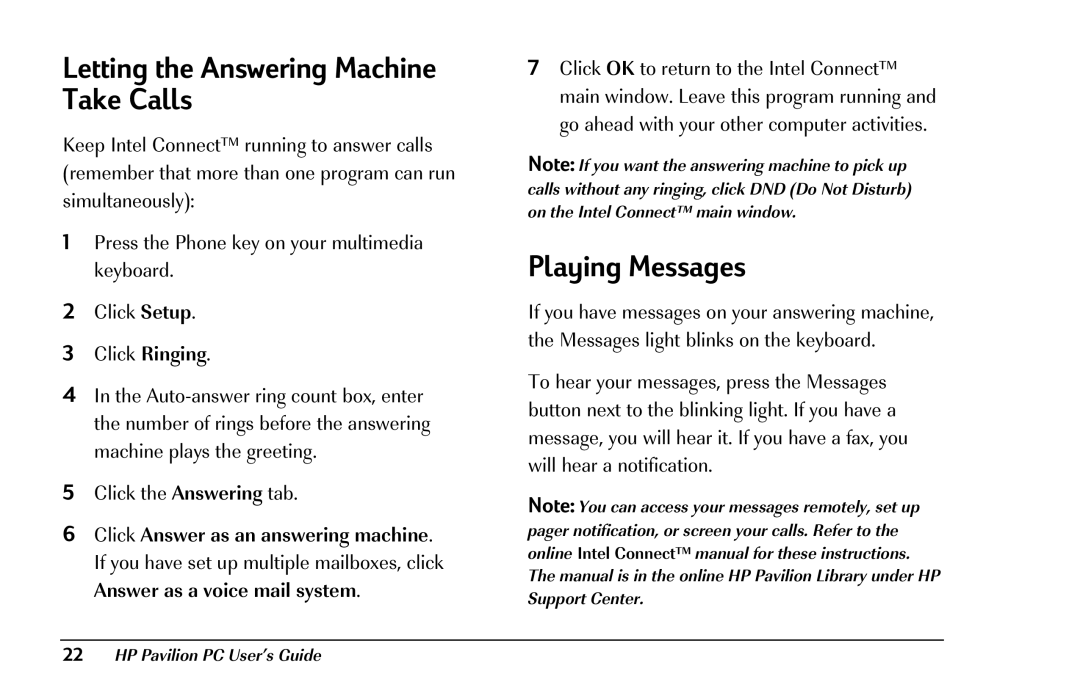 HP 8290 (US/CAN) manual Letting the Answering Machine Take Calls, Playing Messages 