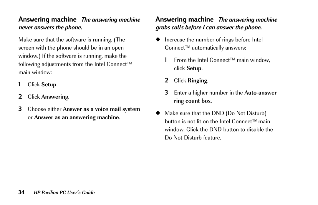 HP 8290 (US/CAN) manual Click Answering 