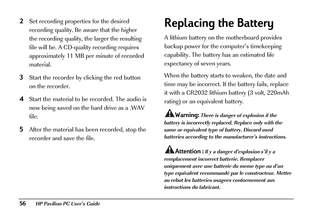 HP 8290 (US/CAN) manual Replacing the Battery 