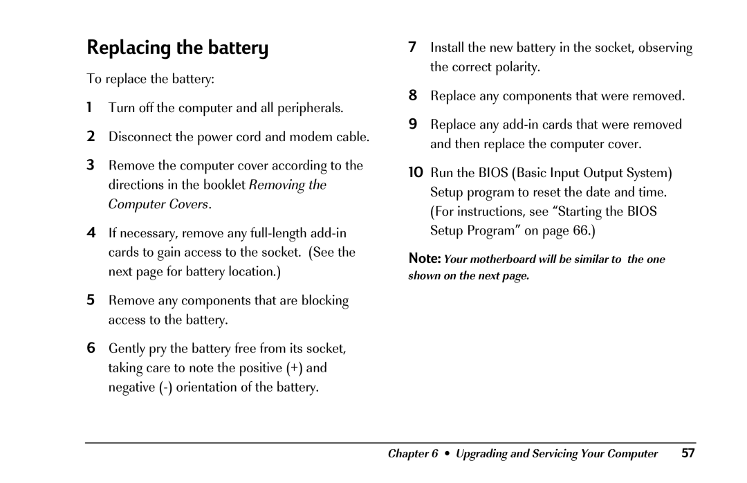 HP 8290 (US/CAN) manual Replacing the battery 