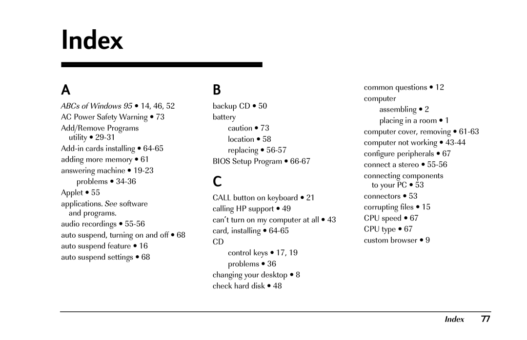 HP 8290 (US/CAN) manual Index 