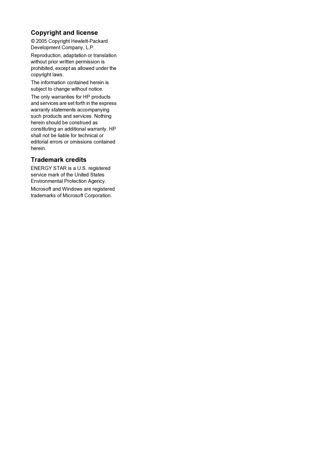 HP 8300 8300 manual Copyright and license, Trademark credits 