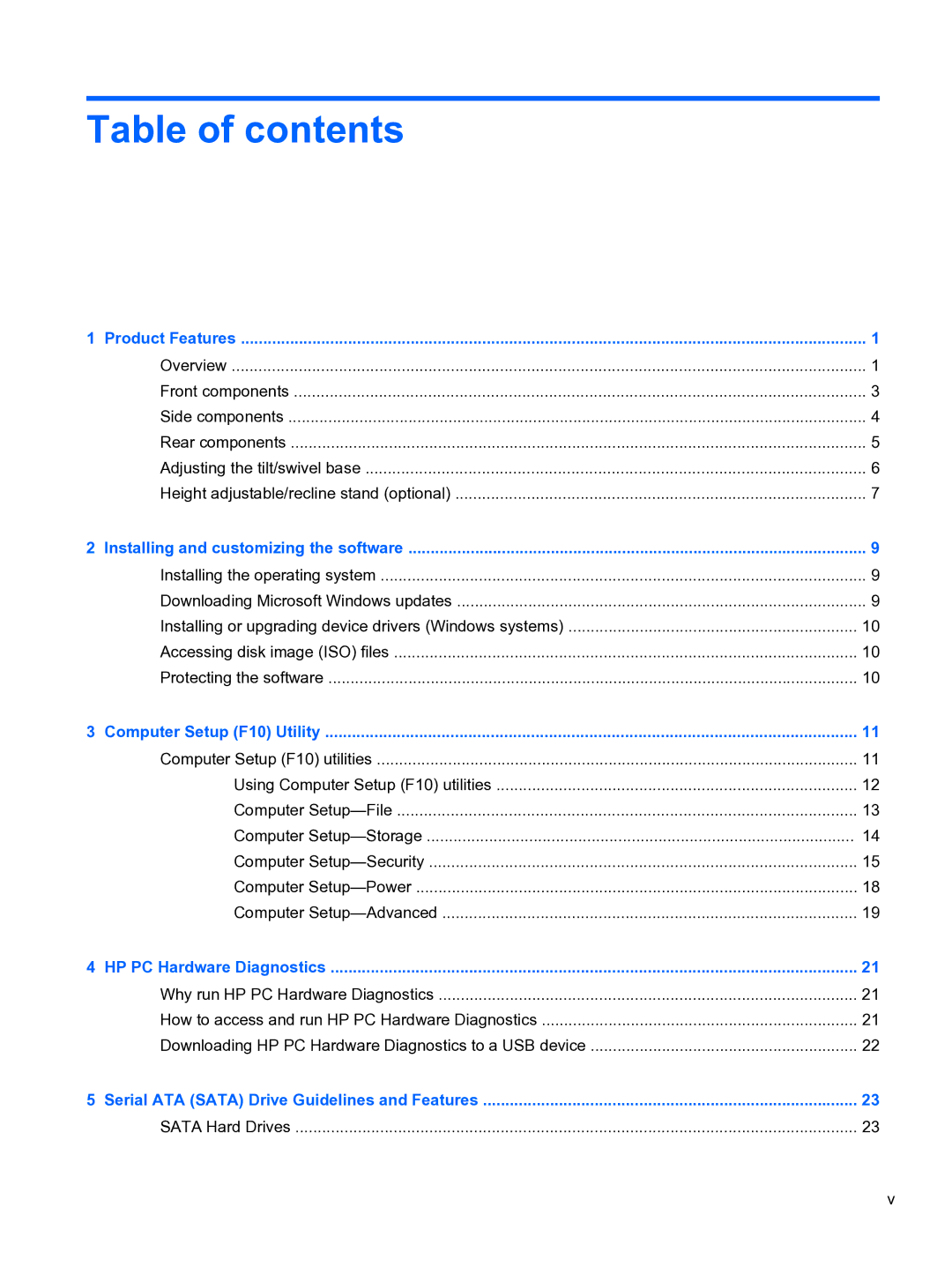 HP 8300E B8U11UT#ABA manual Table of contents 