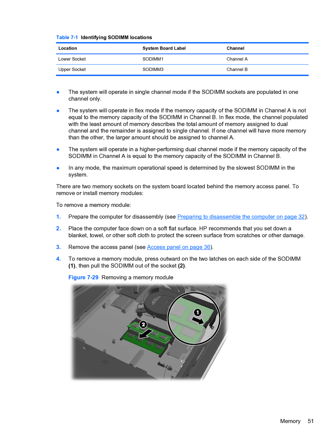 HP 8300E B8U11UT#ABA manual 1Identifying Sodimm locations, Location System Board Label Channel 