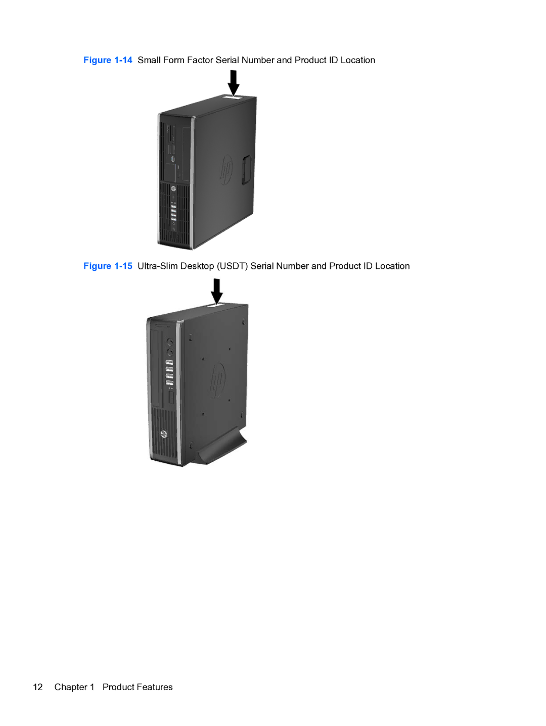 HP 8300e D8C26UTABA manual 14Small Form Factor Serial Number and Product ID Location 