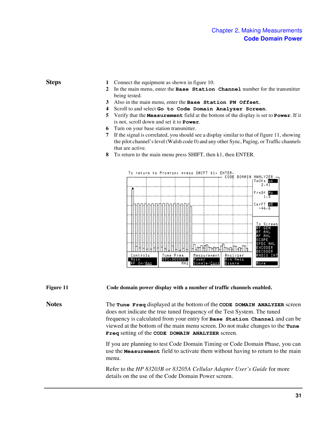 HP 83236B S Interface manual Menu 