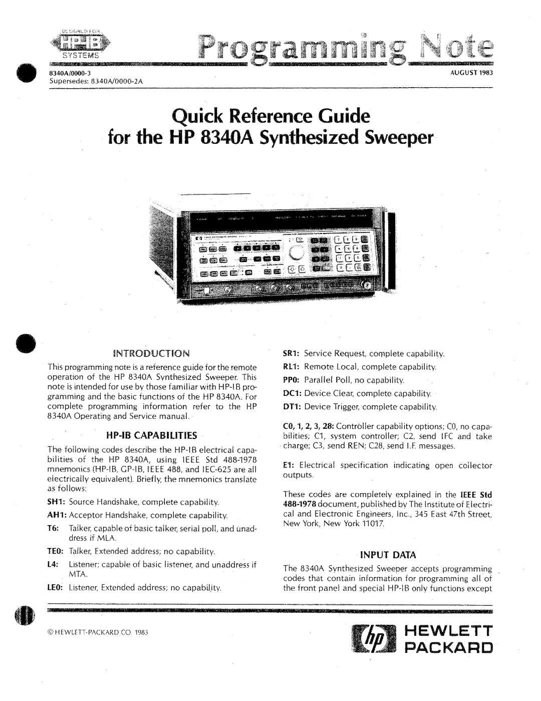 HP 8340a manual 