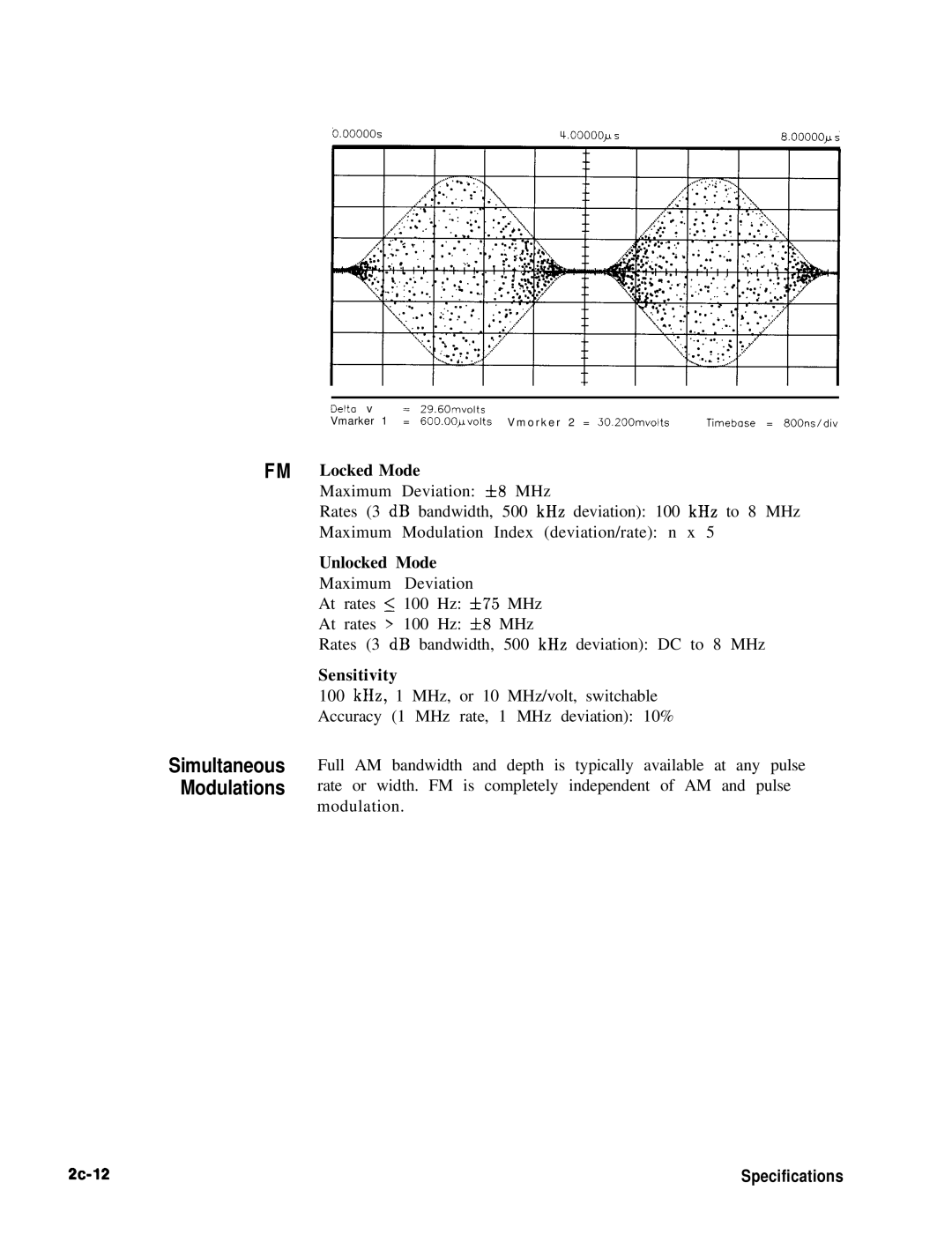 HP 8360 manual Simultaneous Modulations, 2c-12 