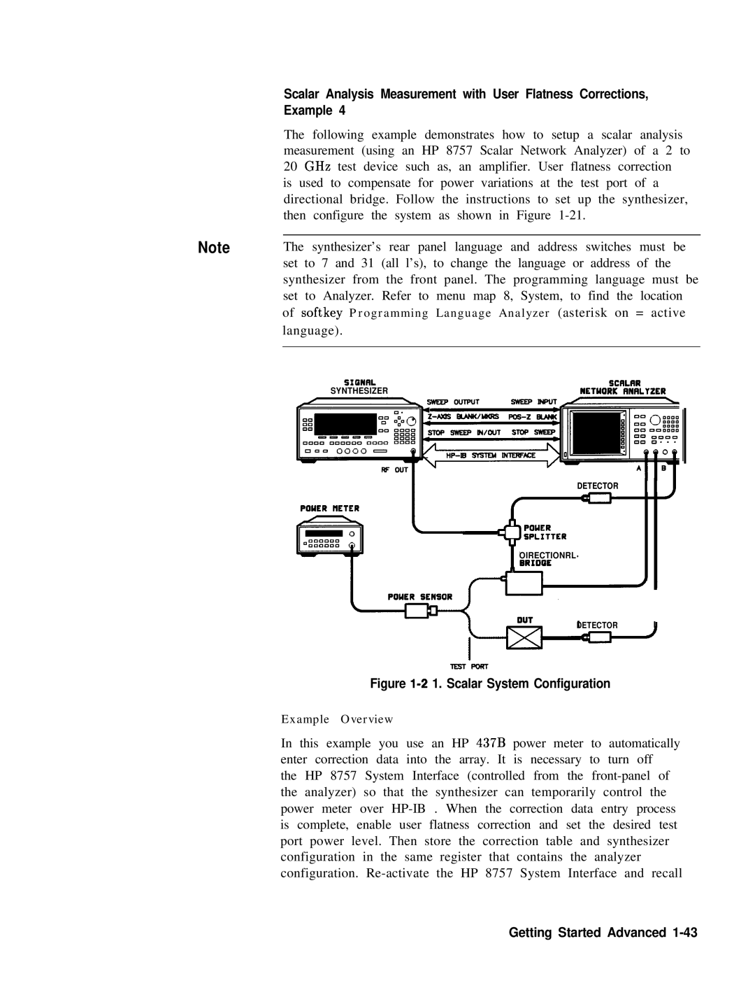 HP 8360 manual Figure l-2 1. Scalar System Configuration 