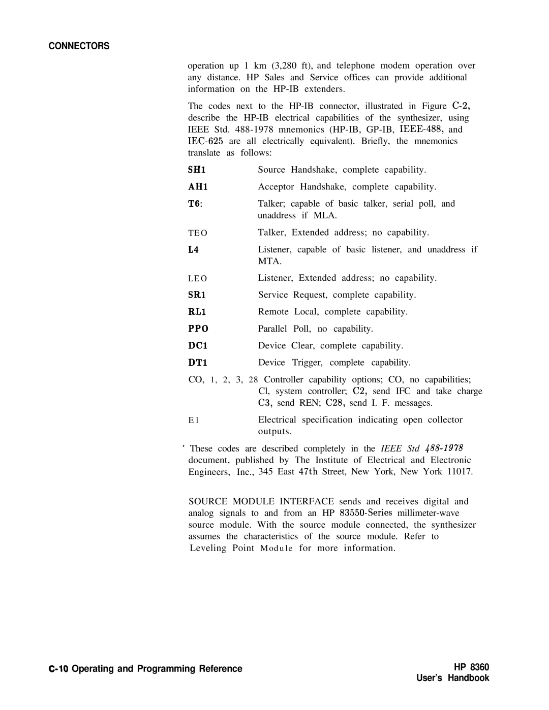 HP 8360 manual Mta, Operating and Programming Reference User’s 