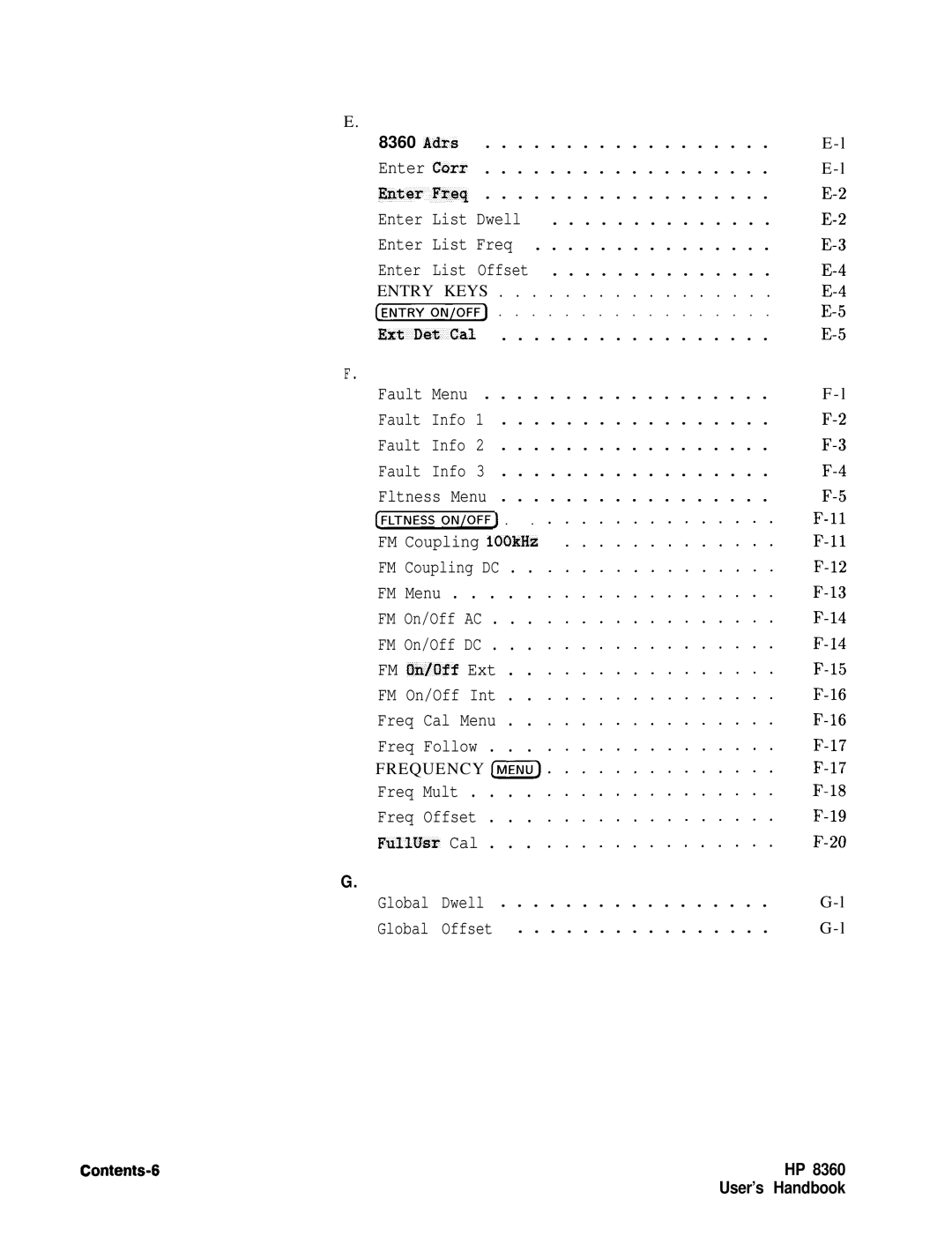 HP 8360 manual Freq Mult Freq Offset, Contents-6 User’s 