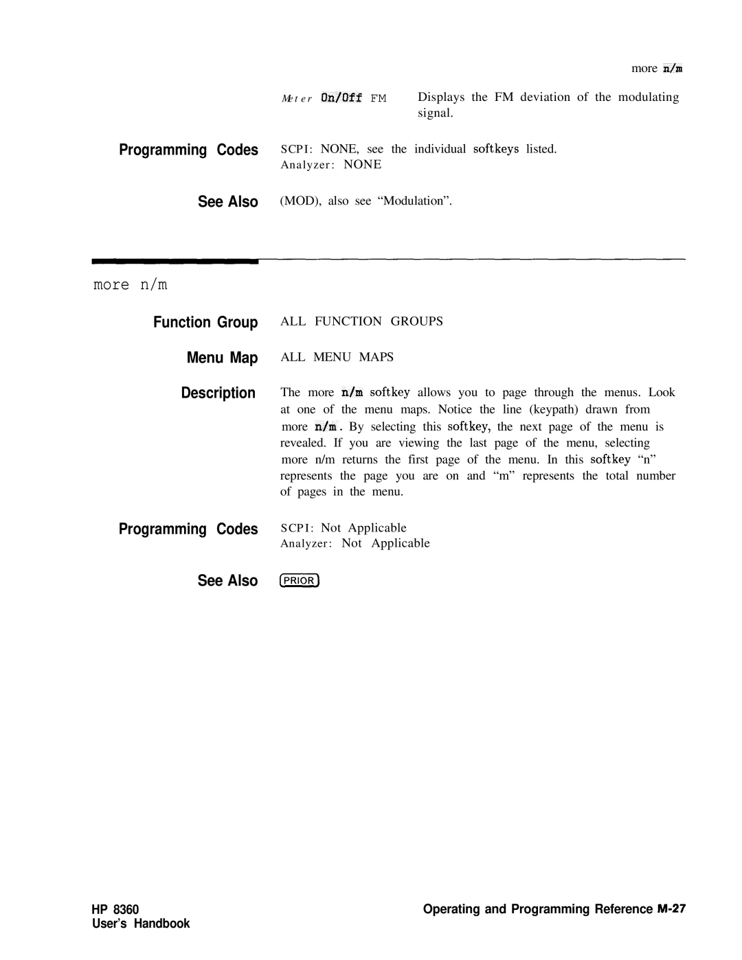 HP 8360 manual More n/m, ALL Function Groups ALL Menu Maps 