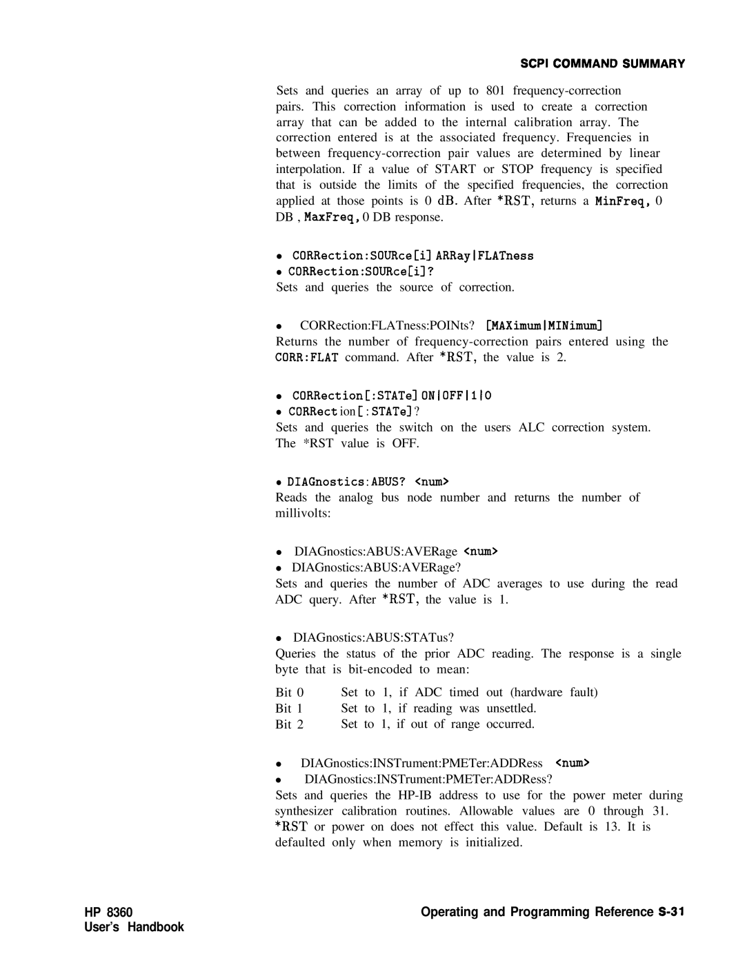 HP 8360 manual Operating and Programming Reference S-31 