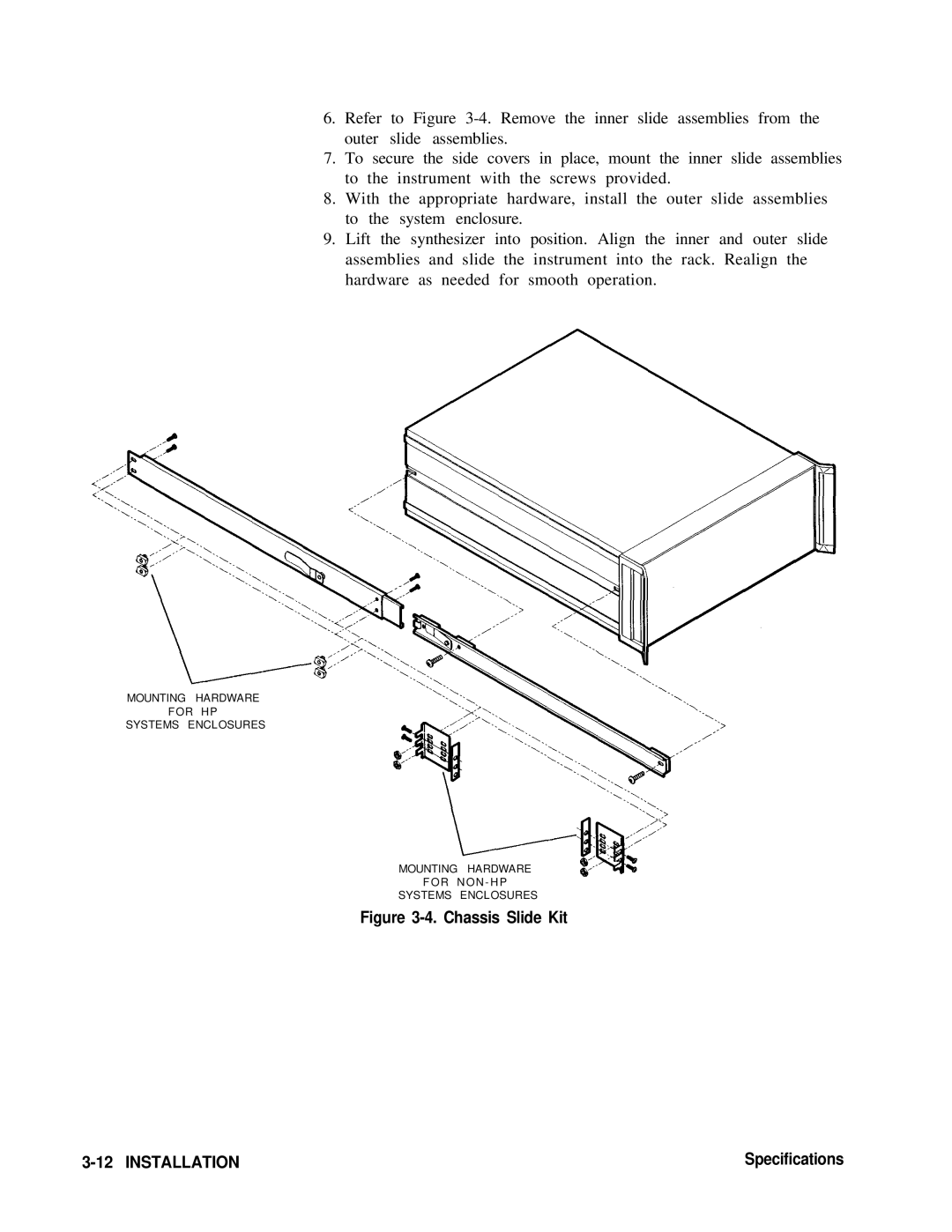 HP 8360 manual Chassis Slide Kit 