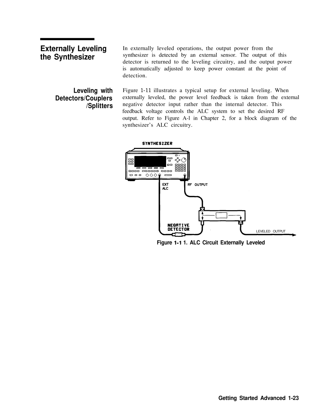 HP 8360 manual Externally Leveling the Synthesizer 