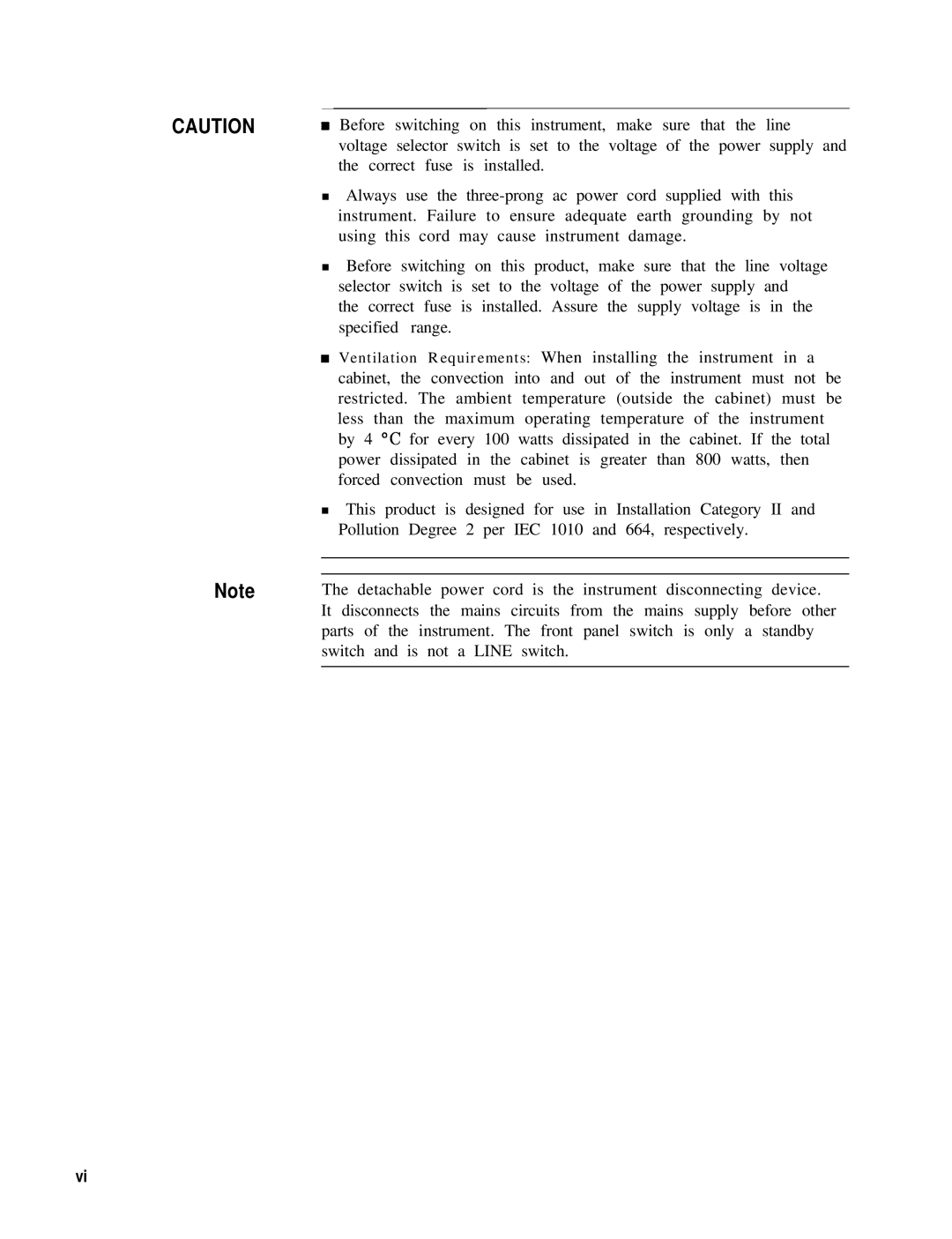 HP 8360 manual Before switching on this instrument, make sure that the line 